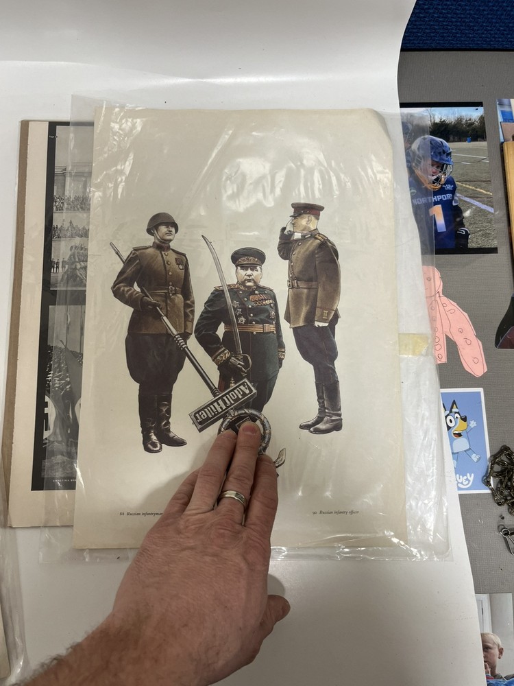 WW2 German Uniform Sheets Pictures Documents Great Display 11x18