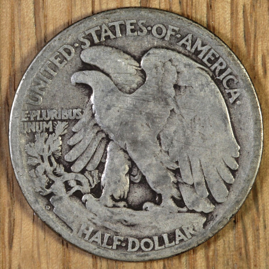1917 D Reverse Walking Liberty Half Dollar 50¢ - G+ Good Plus