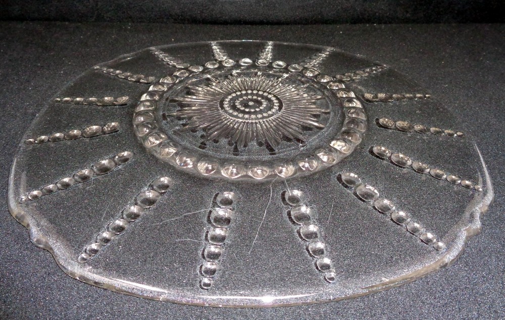 Vintage Round Glass Starburst Platter