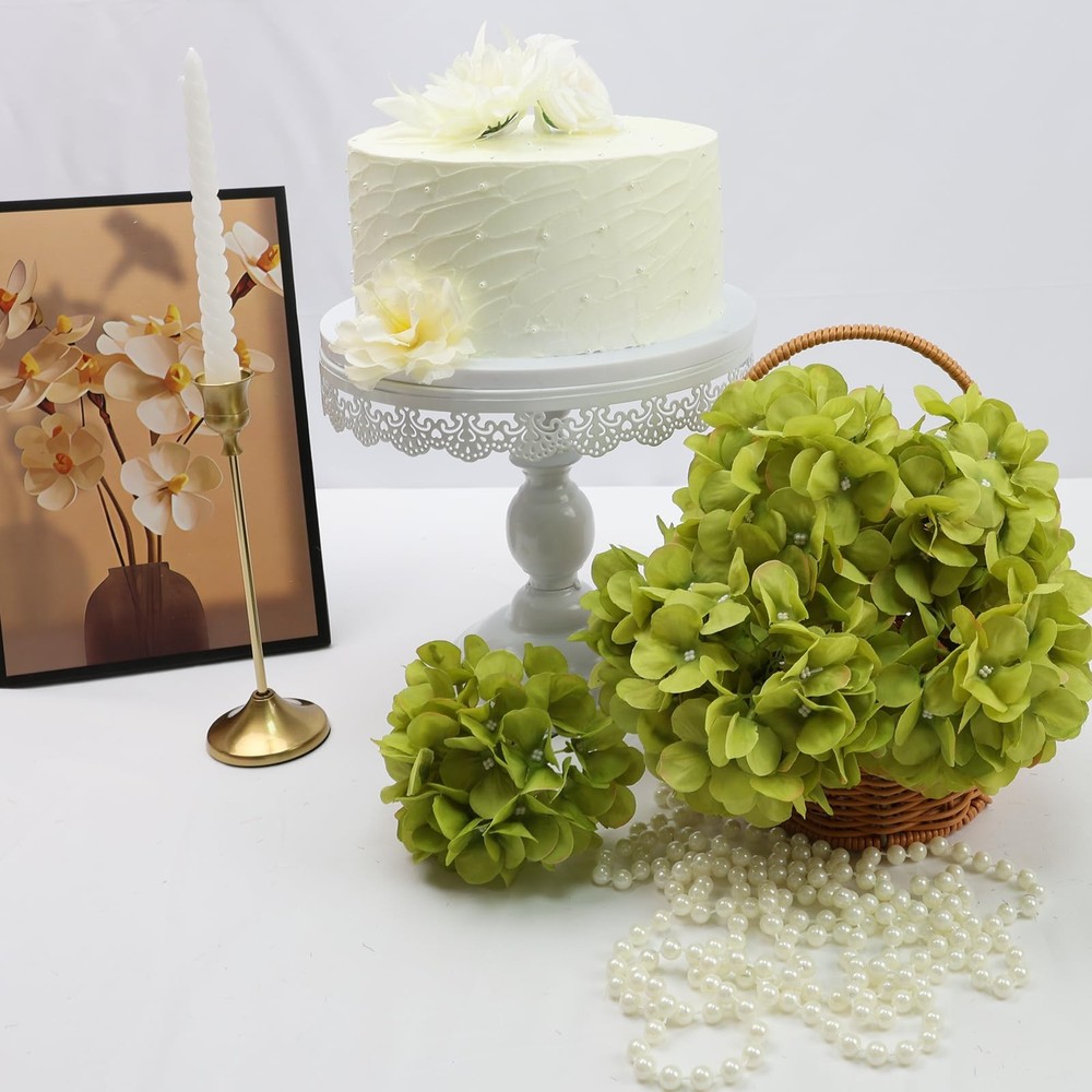 64 PCS Hydrangea Artificial Flowers - Faux Hydrangeas Full Realistic Silk Flo...