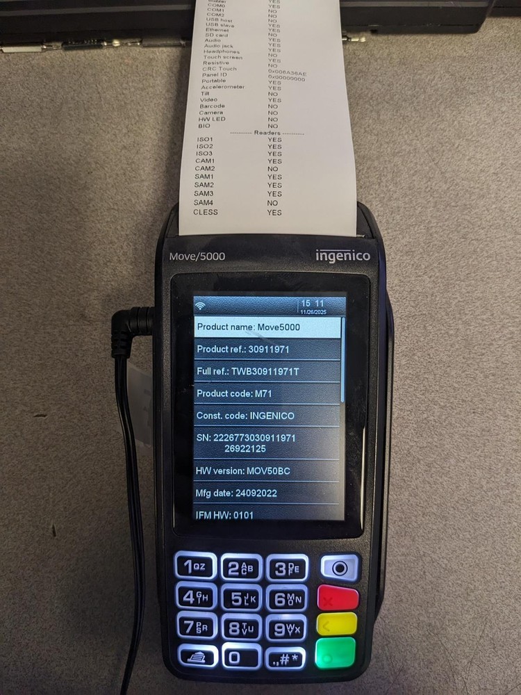 INGENICO MOVE 5000 HANDHELD CREDIT CARD TERMINAL