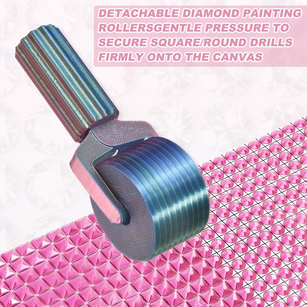 2Pcs Diamond Art Roller, Detachable Diamond Paint Tools(Metallic)
