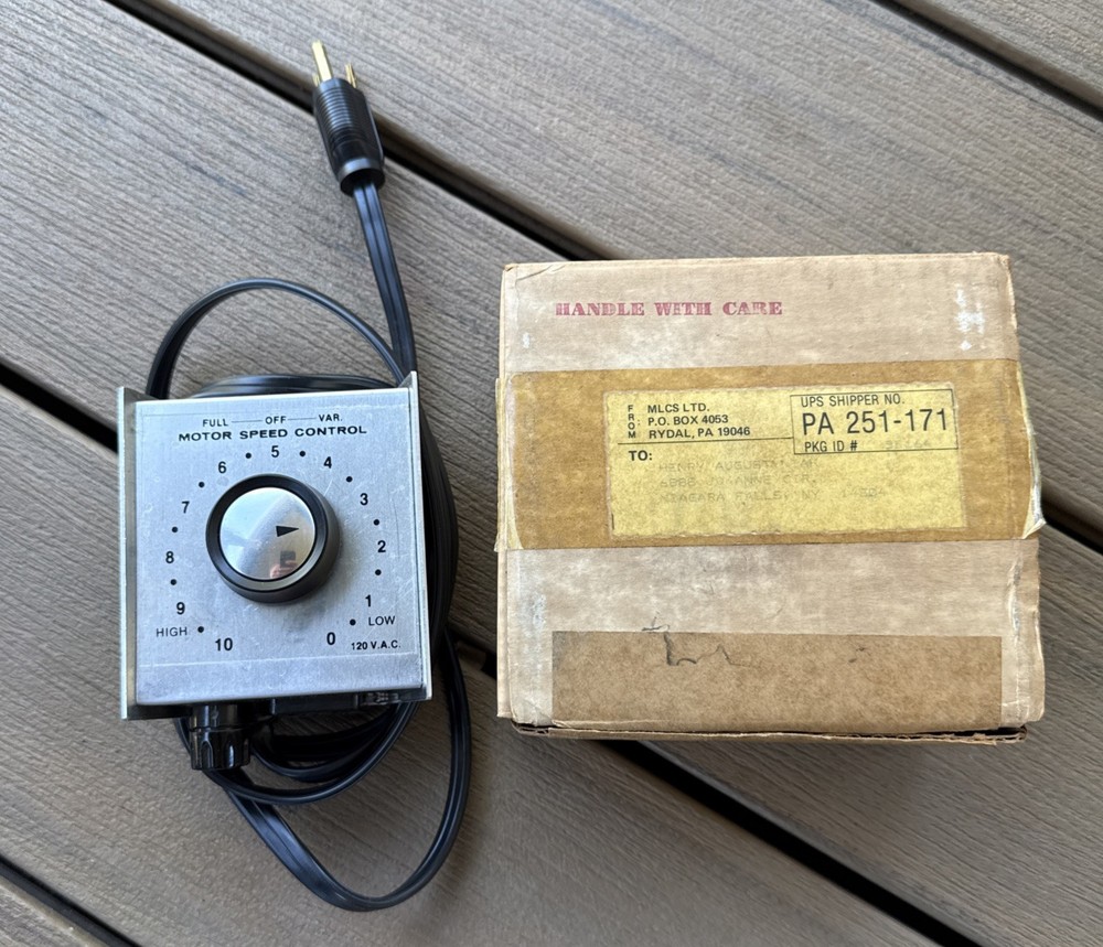 MLCS Solid State Router Motor Speed Control  120 V.A.C. W Fuse From 1988 W Box