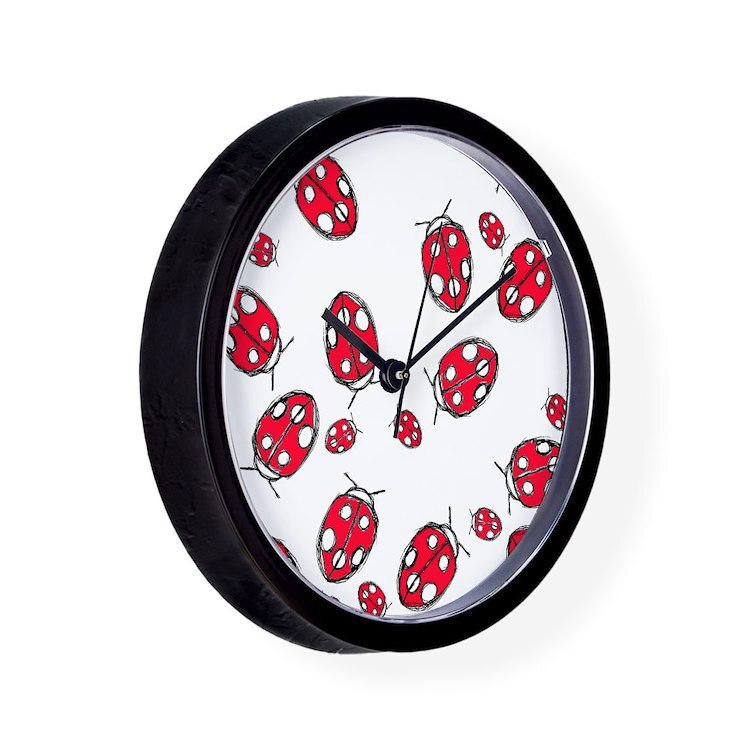 CafePress Ladybug Red 10" Wall Clock (892208256)