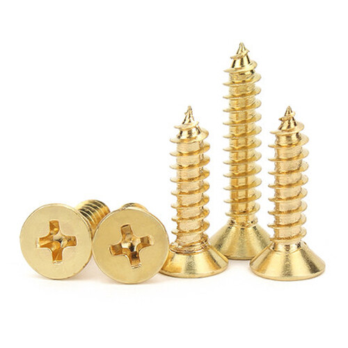 M3.5 Brass Phillips Countersunk Head Self-tapping Screw Cross Flat Wood Bolt