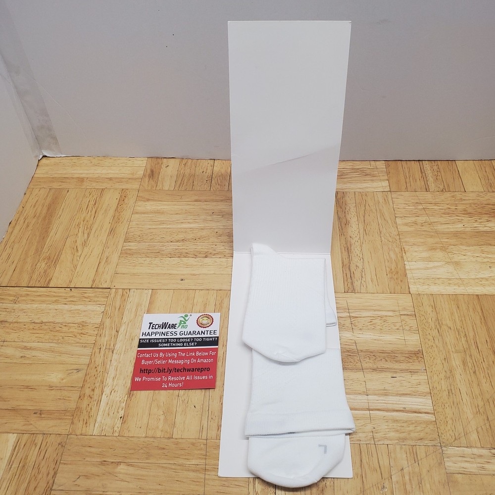 TechWare Pro Compression Ankle/Foot Socks Size S White New