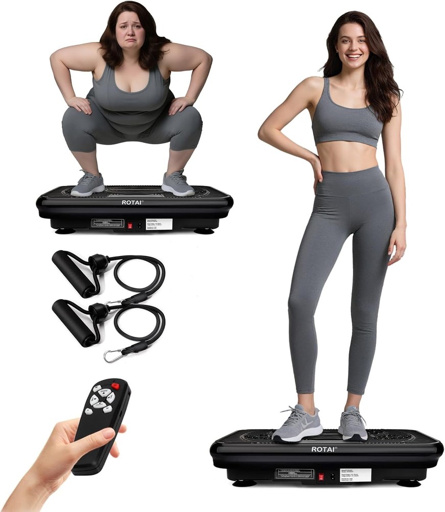 Vibration Plate Exercise Machine, for Lymphatic Bright Black