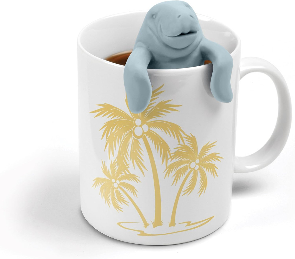 Genuine , MANATEA, Manatee Reusable Silicone Tea Infuser, Blue, Fun Gift for Tea