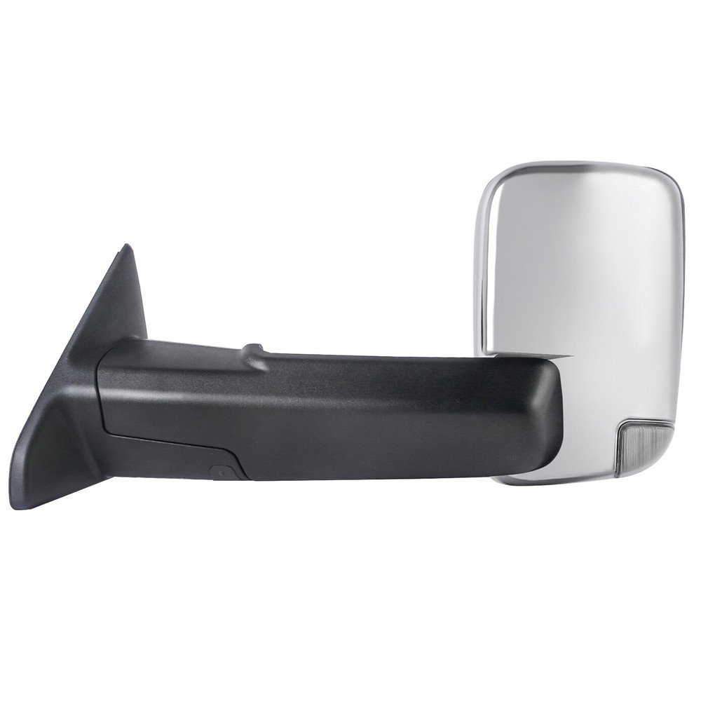 Pair Chrome Tow Mirrors For 2009-2018 Dodge Ram 1500 w/Temp Sensor Puddle Light