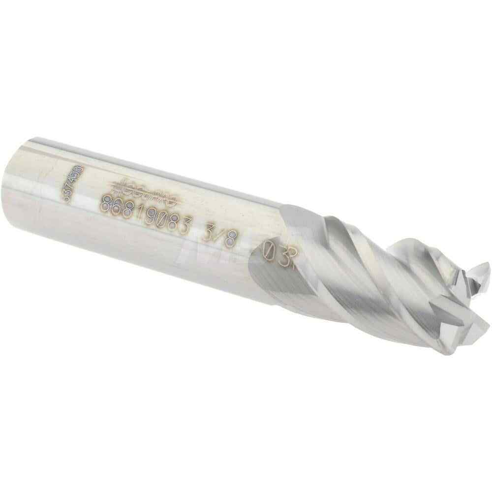 Accupro 3/8" Diam 4 Flute Single End Solid Carbide 0.03" Corner Radius End Mi...