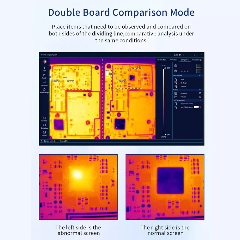 3D Infrared Thermal Imager Analyzer Camera for PCB Leakage Short Circuit Check