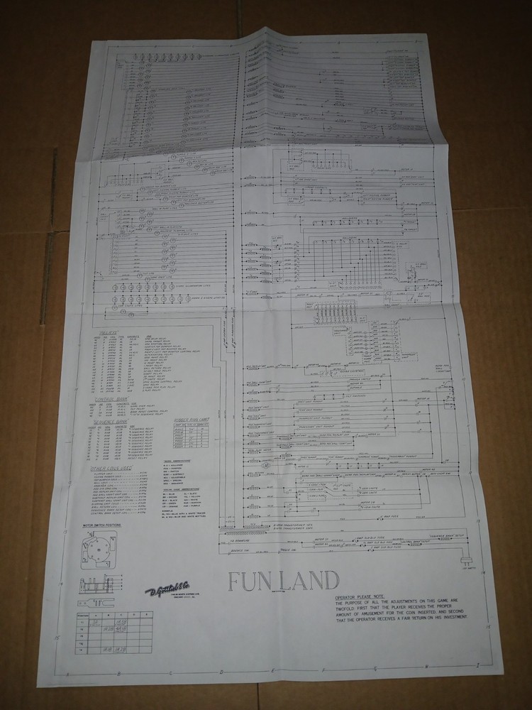 Gottlieb FUN LAND Pinball Schematic