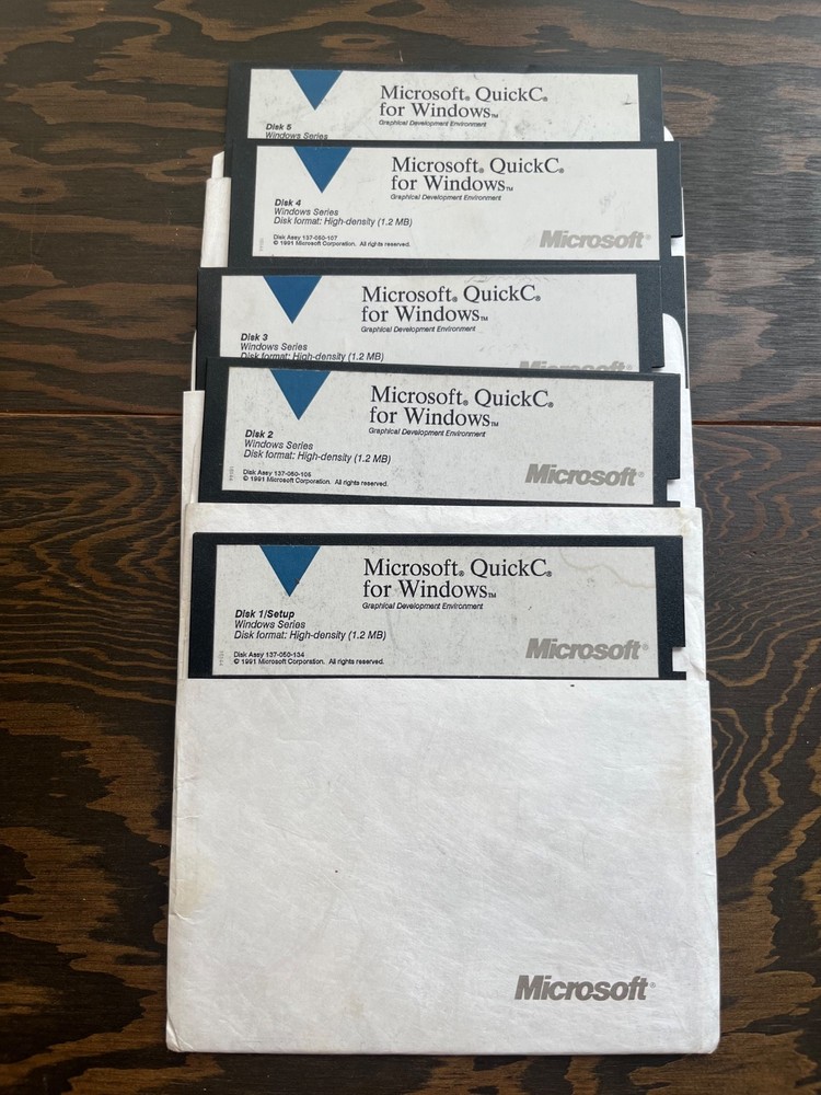 Microsoft Quick C for Windows 1991 5.25" Floppies (UNTESTED)