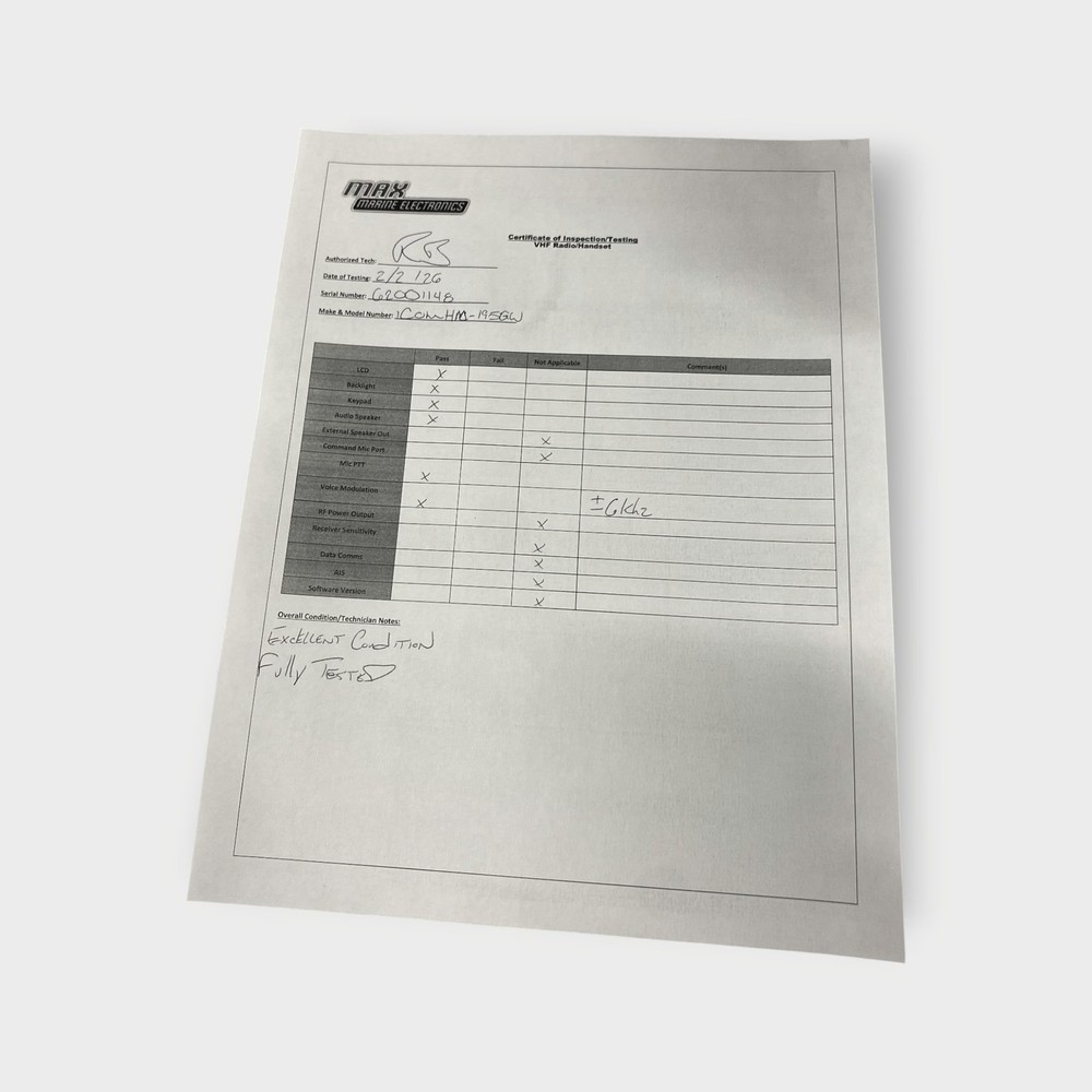 Icom HM-195GW Commandmic (White) Second Station Handset - USED - Tested