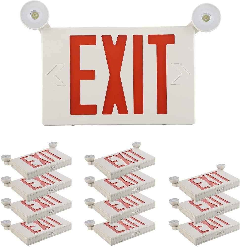 UL924 Listed -12 PACK Red led Emergency Exit Light Sign with Battery Backup Set