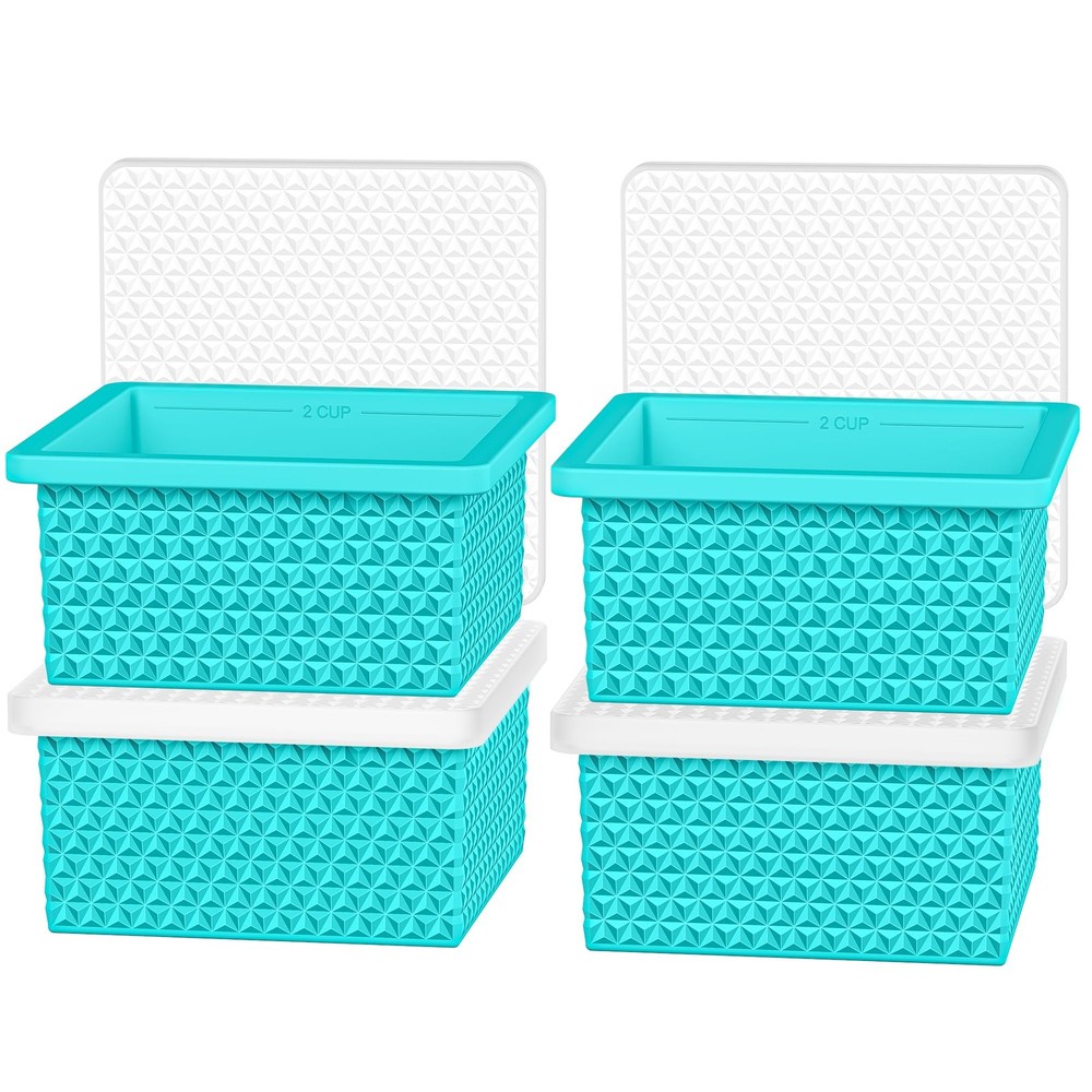 Silicone Freezer Molds for Soup Cube - 2-Cup Freezer Storage Container Tray w...