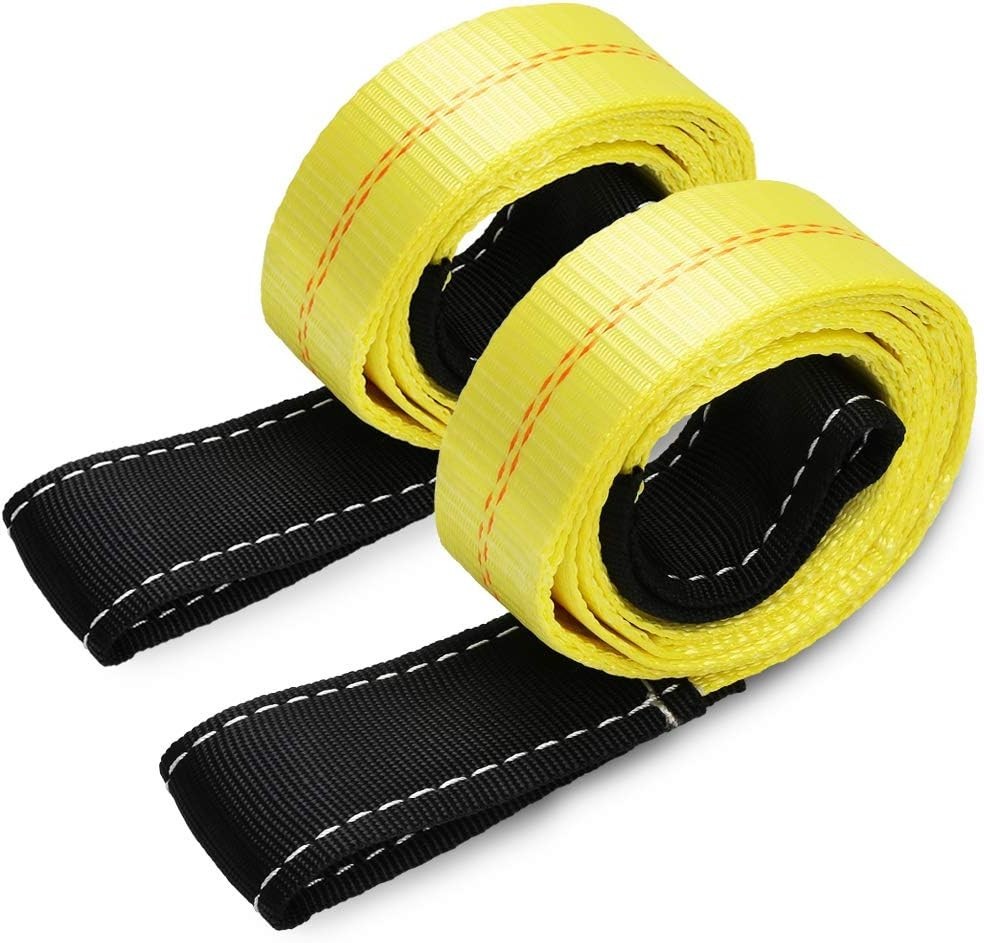 Pro-Grade 6ft x 2" Lifting Sling Straps - 100% Polyester, 10,000 lbs