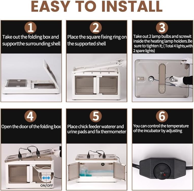 Brooder Box for Chicks Quail Brooder Box with Thermostat Poultry Heater