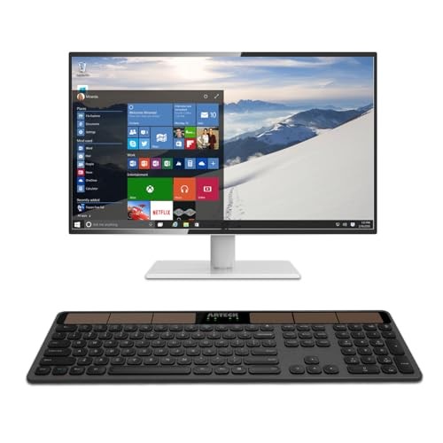 Wireless Solar Keyboard Full Size Solar Recharging Keyboard for