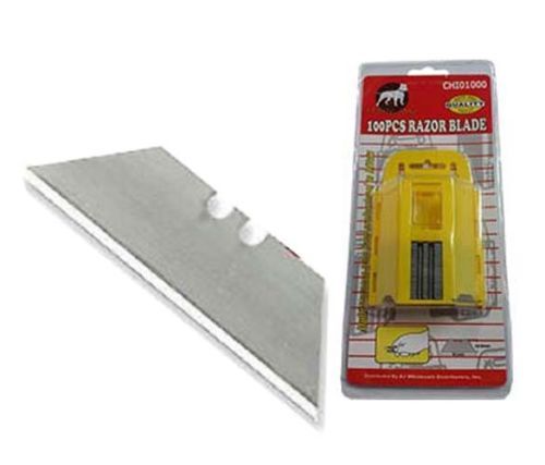 New 100Pc Safety Knife Razor Blades Double-Edged Extra Sharp Storage Case