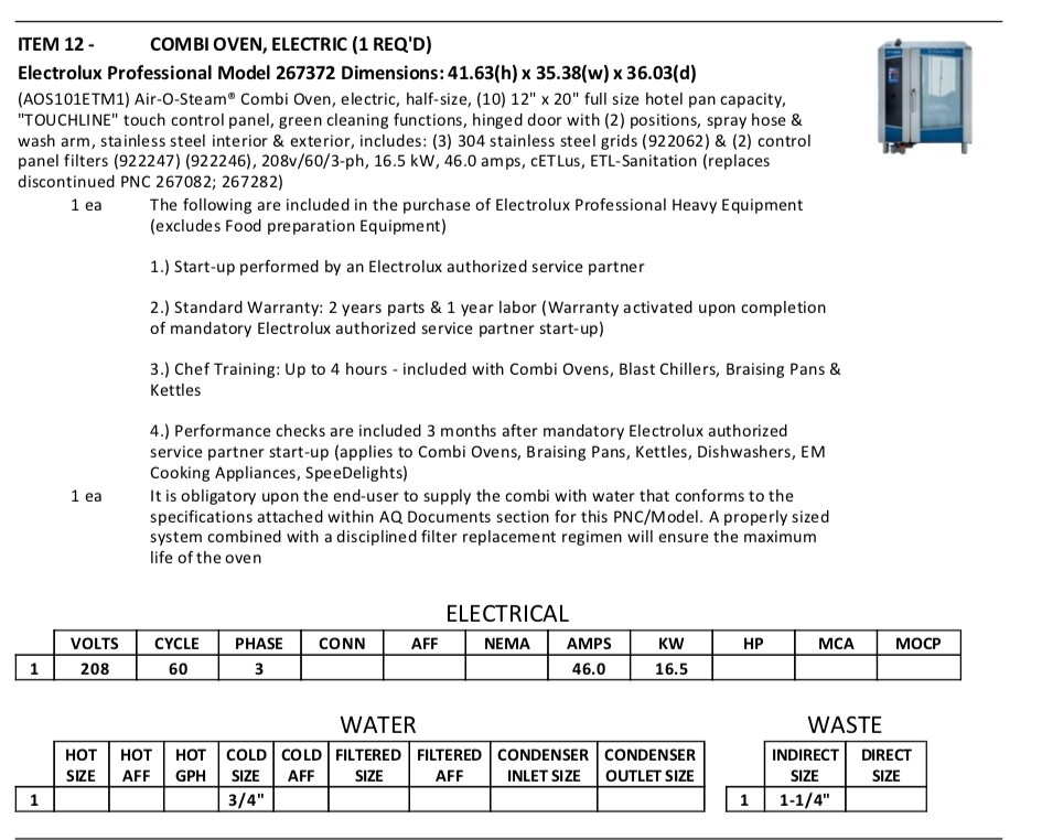 Electrolux Combi Oven-Electric 267372