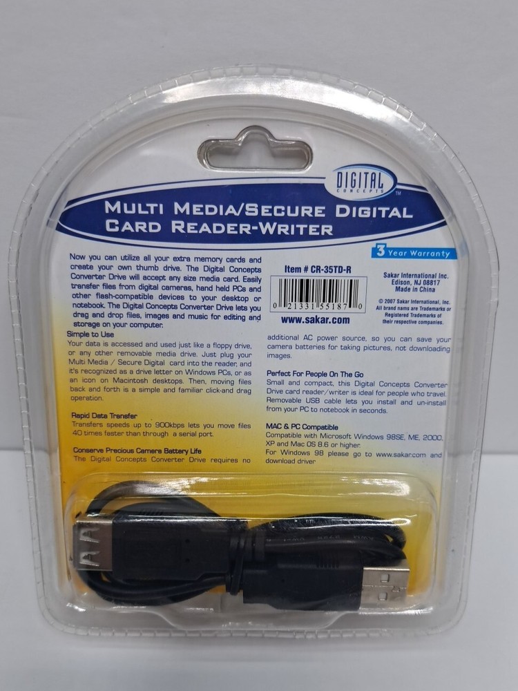 DIGITAL CONCEPTS MULTI MEDIA/SECURE DIGITAL USB 2.0 SDHC&MMSD CARD READER/WRITER