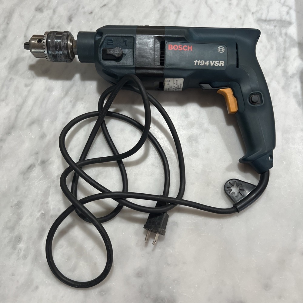 Masonry Set Bosch 1194VSR Variable Speed Hammer Drill Reversible w Case 8 Bits