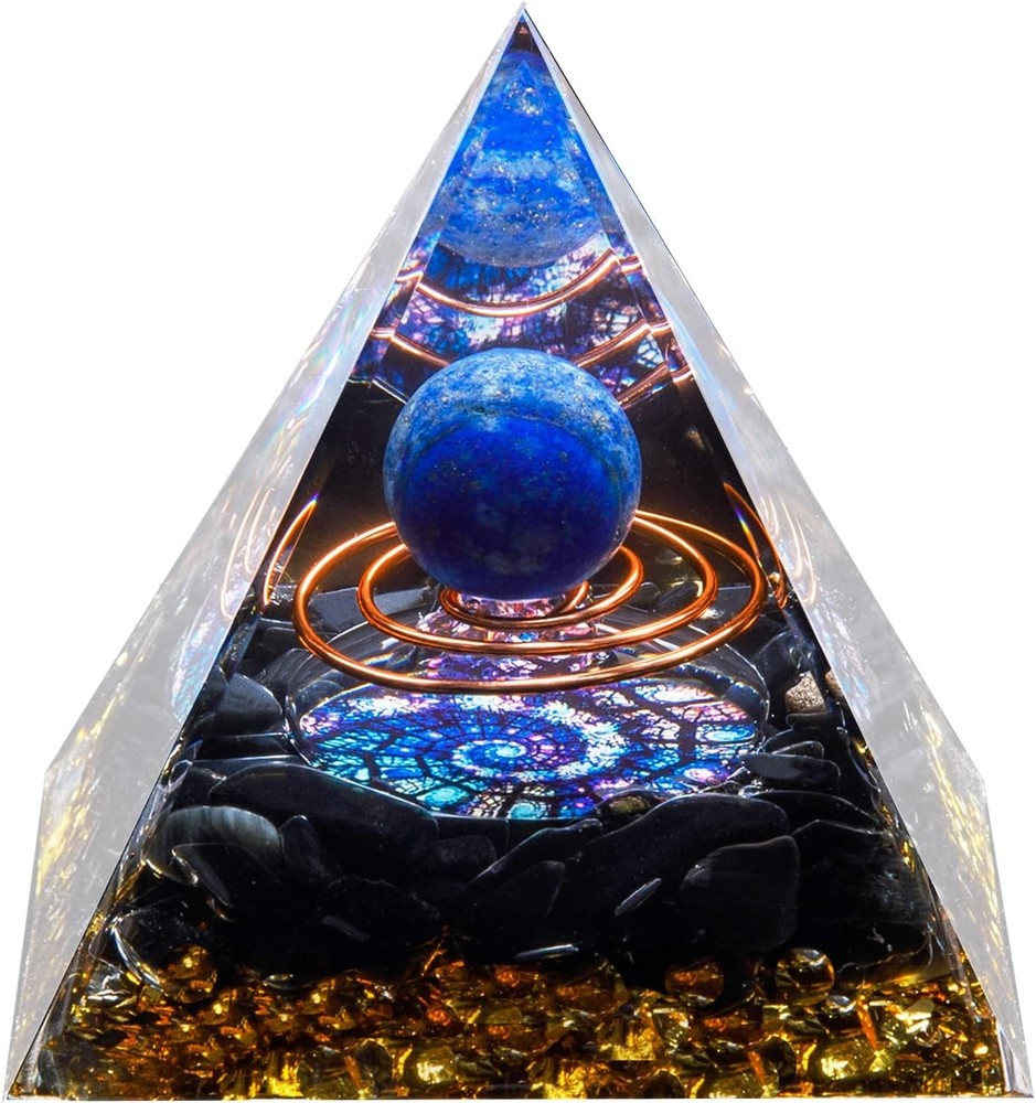 DRTMLY Orgone Crystal Pyramid, Lapis Lazuli Multi-colored-