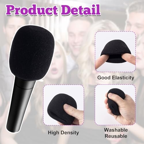 6PCS Foam Microphone Covers, Thickened Microphone Windscreen Foam, Elastic