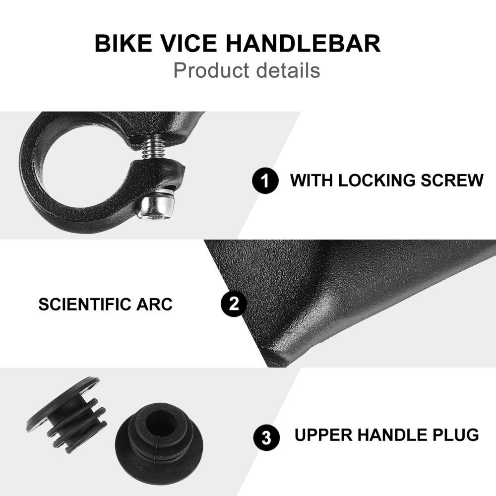 1 Pair Durable Handlebar Aluminum Alloy Auxiliary Handlebar (Black)
