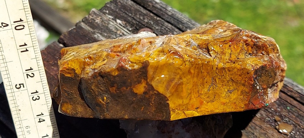Gold Moss Agate Endpiece Slab