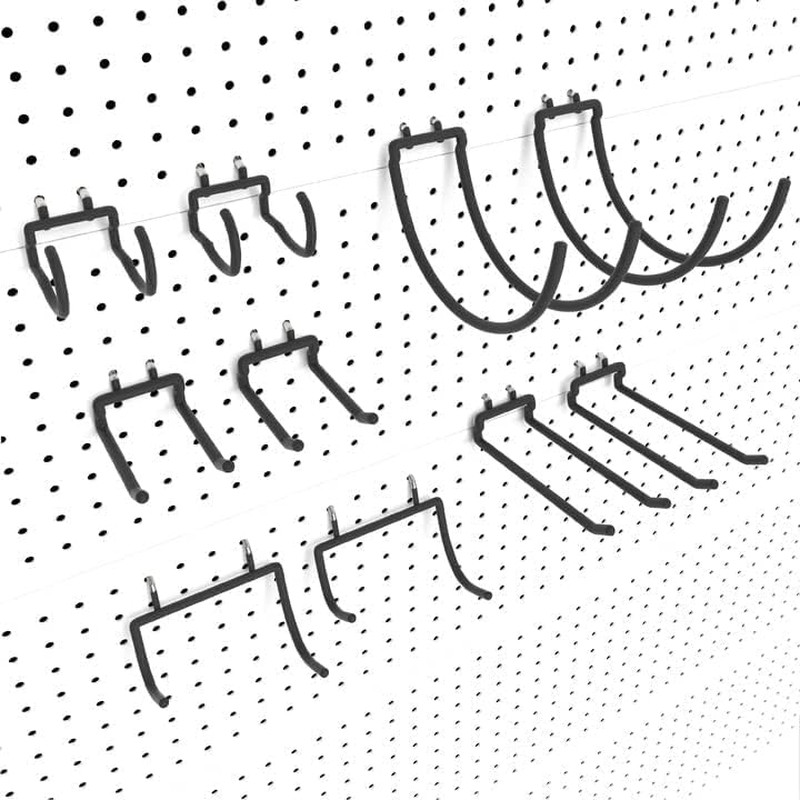 Peg Board Tool Utility Hooks Pegboard Accessories Assorories 10PC Black