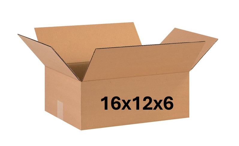 16" x 12" x 6" CARDBOARD BOX - 200 lb - SINGLE BOX