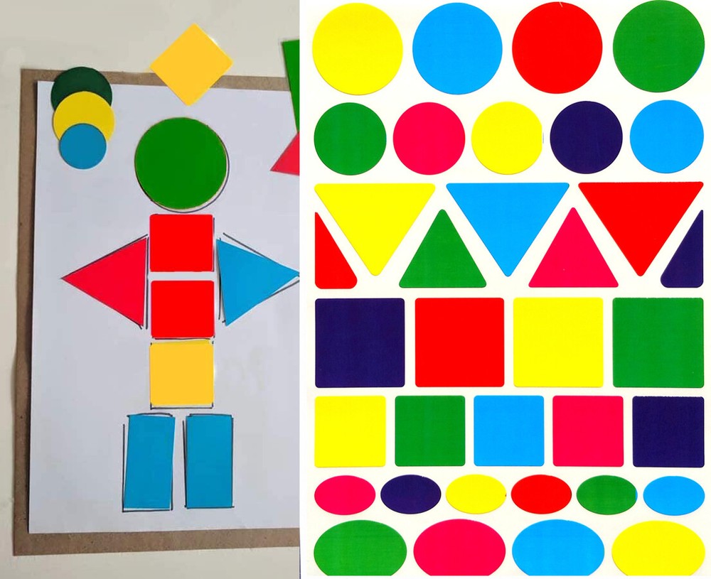 Multiple Shapes Stickers Round Triangle Oval Square Color Coding Crafts Labels
