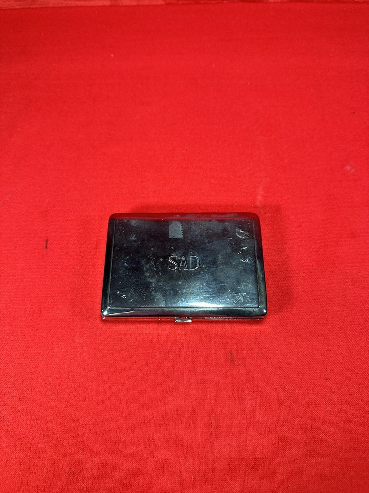 Silver Tissue Case Engraved With “ SAD “ No Makers Mark