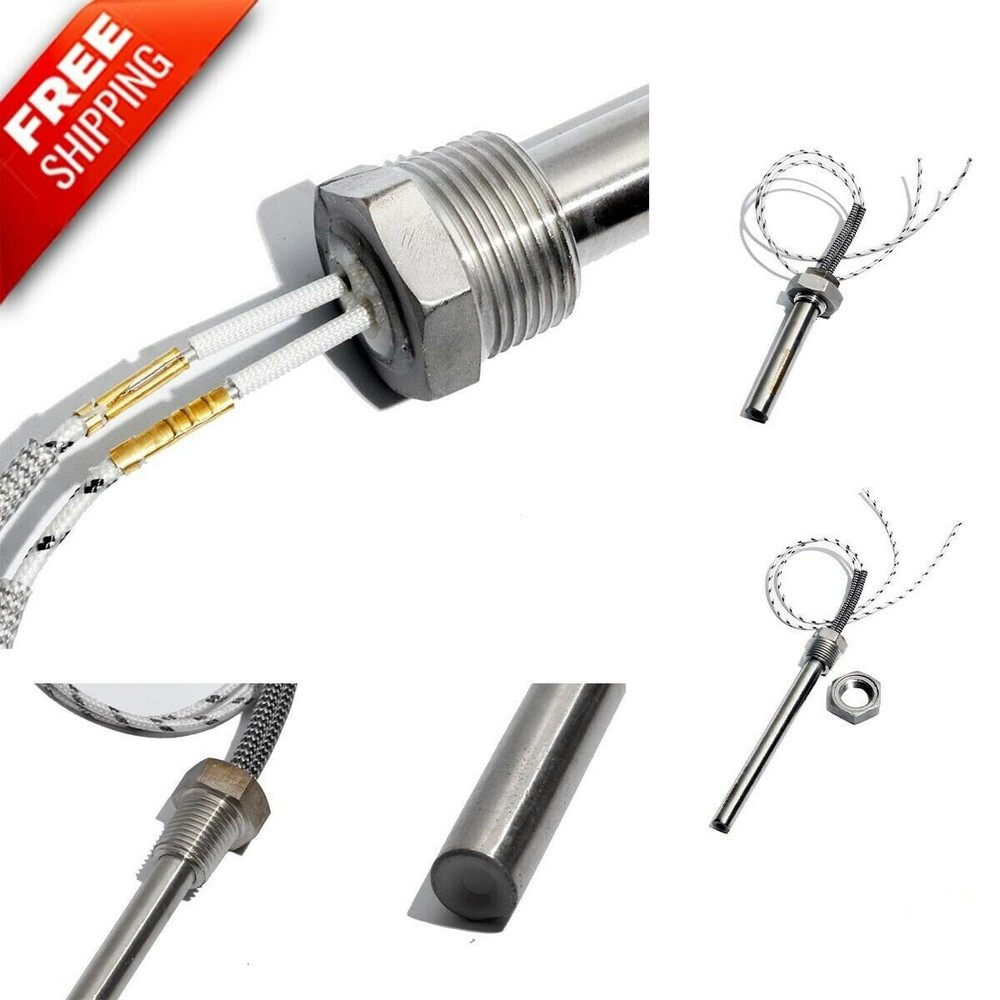 Water Thread Cartridge Heater Tube 110/120V Stainless Steel Element 300/1000W