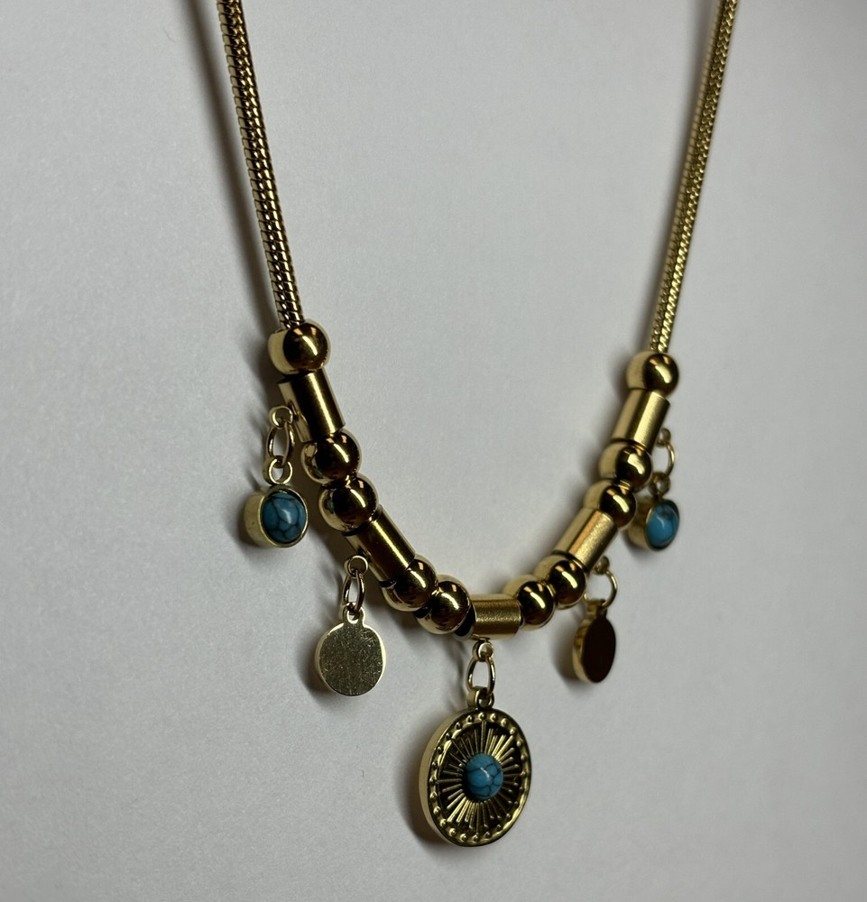 Gold DIY Evil Eye Egypt Sun Necklace