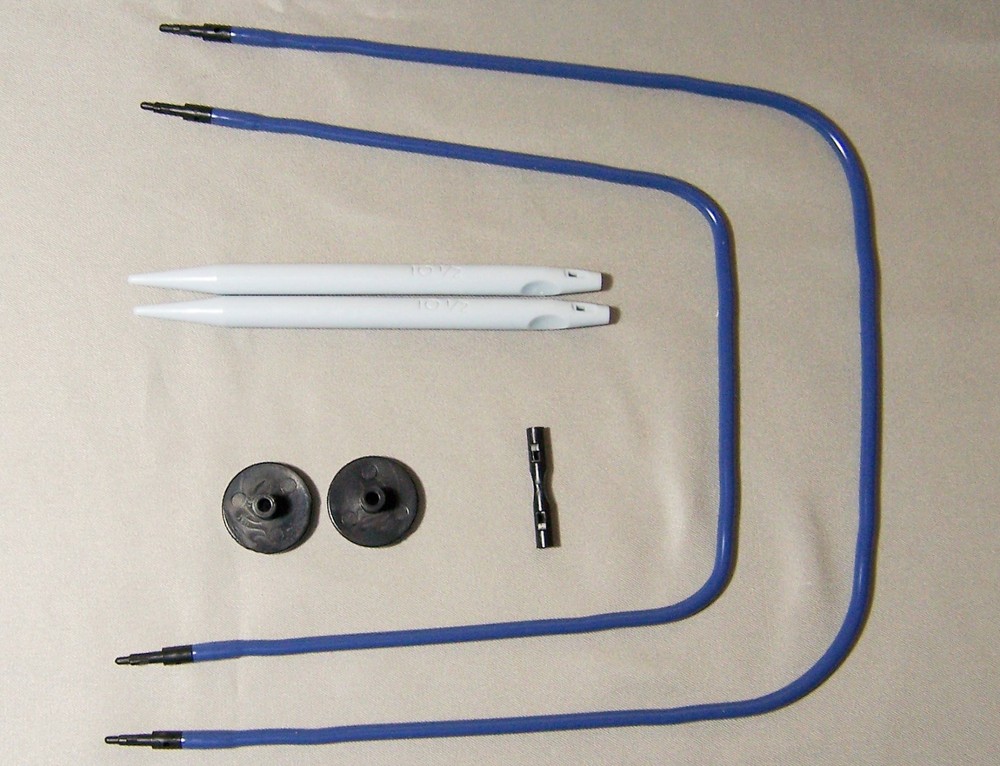 Denise Interchangeable Knitting Needles Single Set #5-#19 Cords Extender Buttons