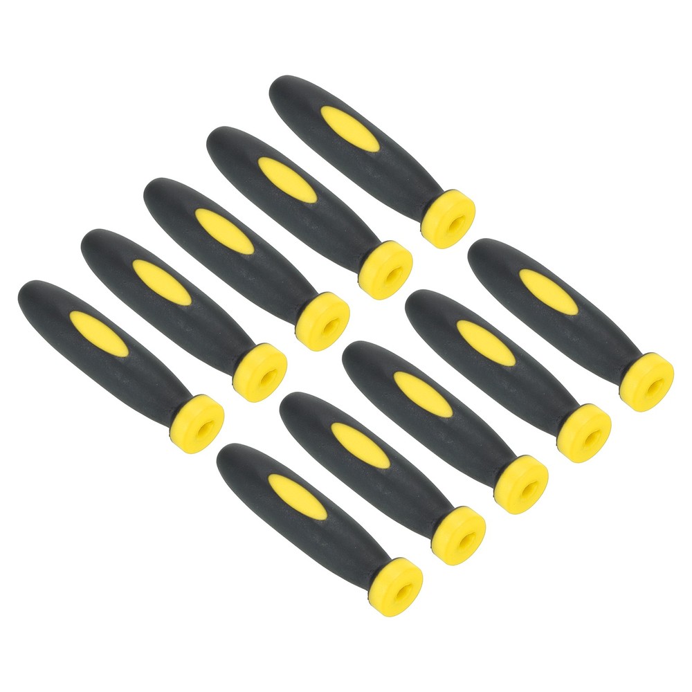 10Pcs 2" Rubber File Handle File Tool Handle for 0.12" File Black Yellow