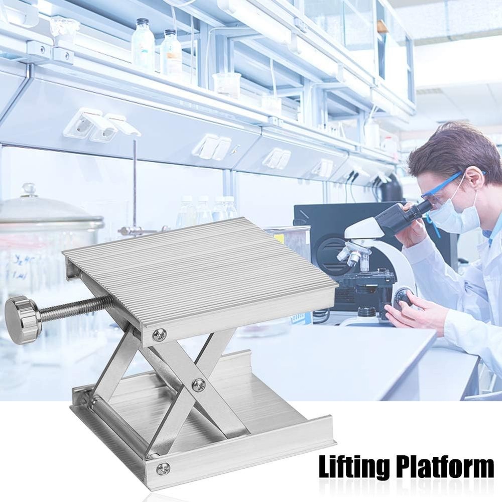 Lab Scissors Jack, Laboratory Support Jack Platform with Black Hand Wheel,...