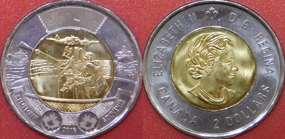 Brilliant Uncirculated 2016 Canada Battle Atlantic 2 Dollars From Mint's Roll