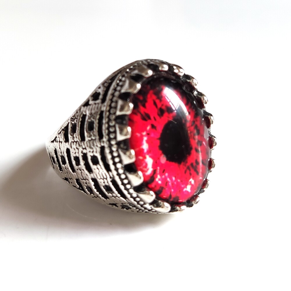 15pcs Men Unique Exaggerated Devil's Eye Ring Night Club Bar Party Accessories