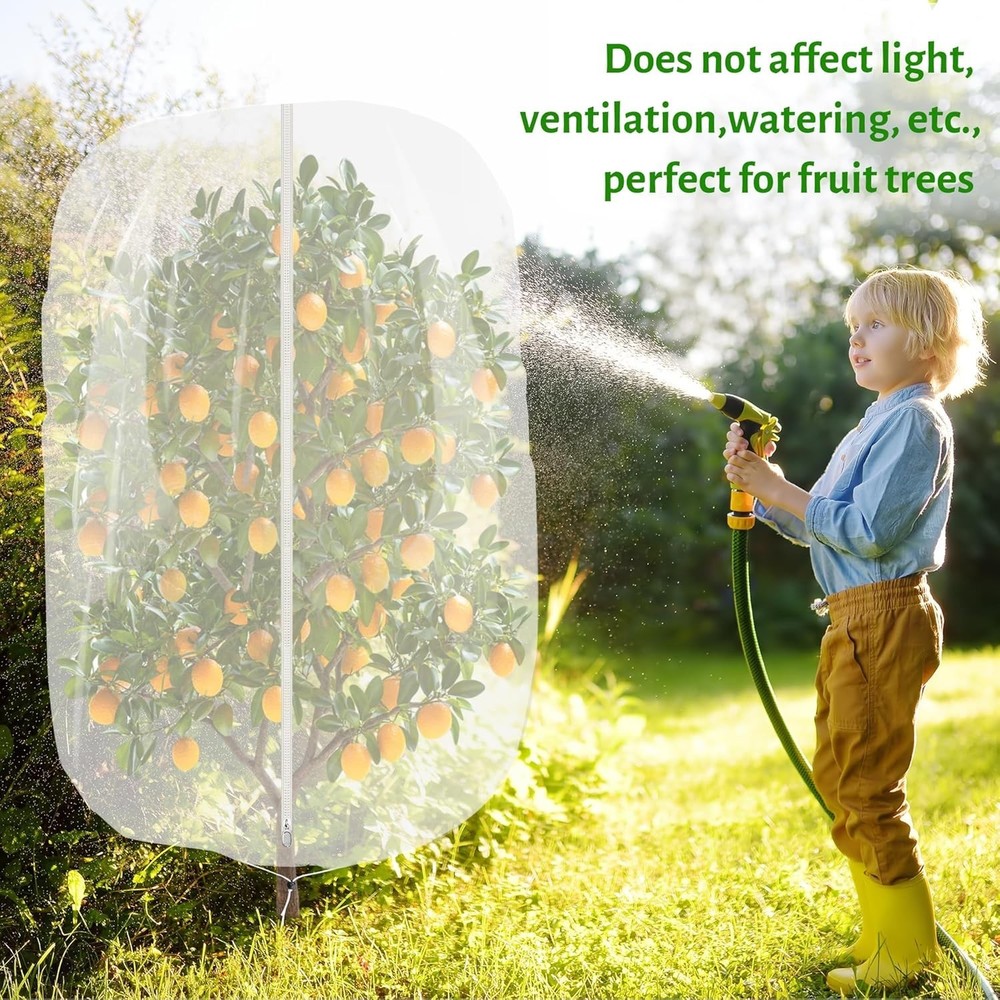 Breathable 3pk Fruit Tree Netting with Adjustable Drawstring - Protects Berries