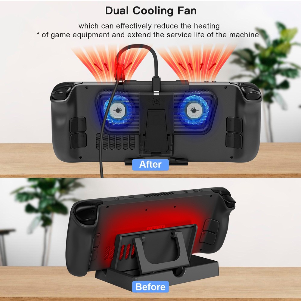 External LED Fan Cooler Holder Support Base For Steam Deck/Switch/Switch OLED