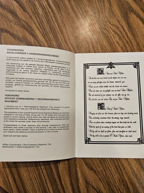 South African Special Forces(RECCE) booklet overview