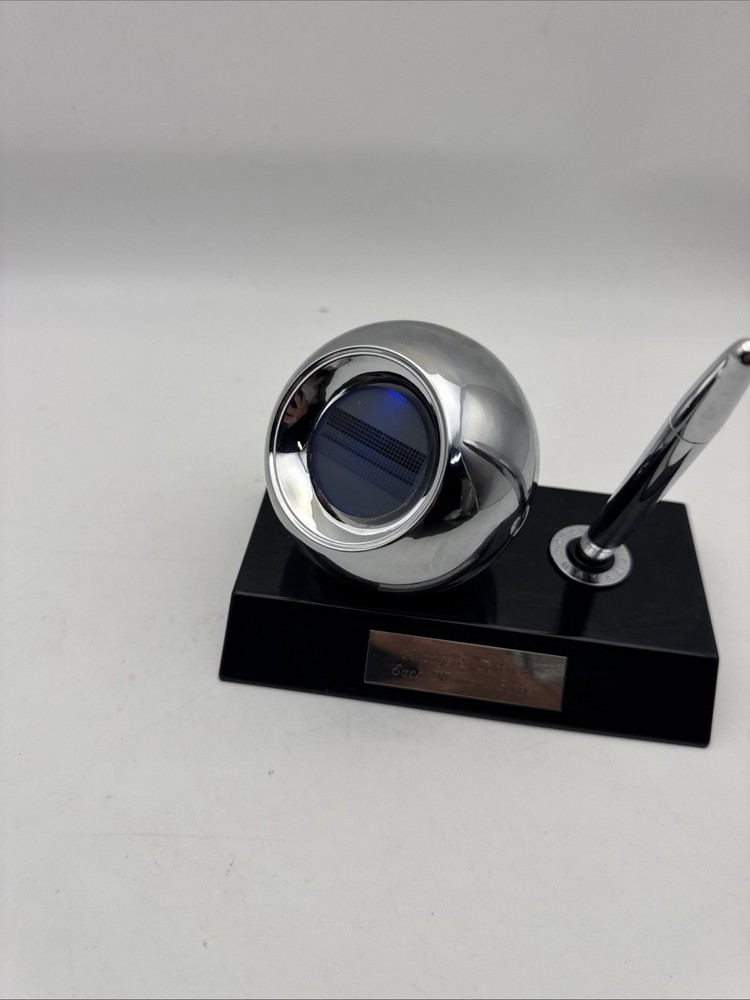 Things Remembered Decision Maker Desk Set Clock Pen Tested Works