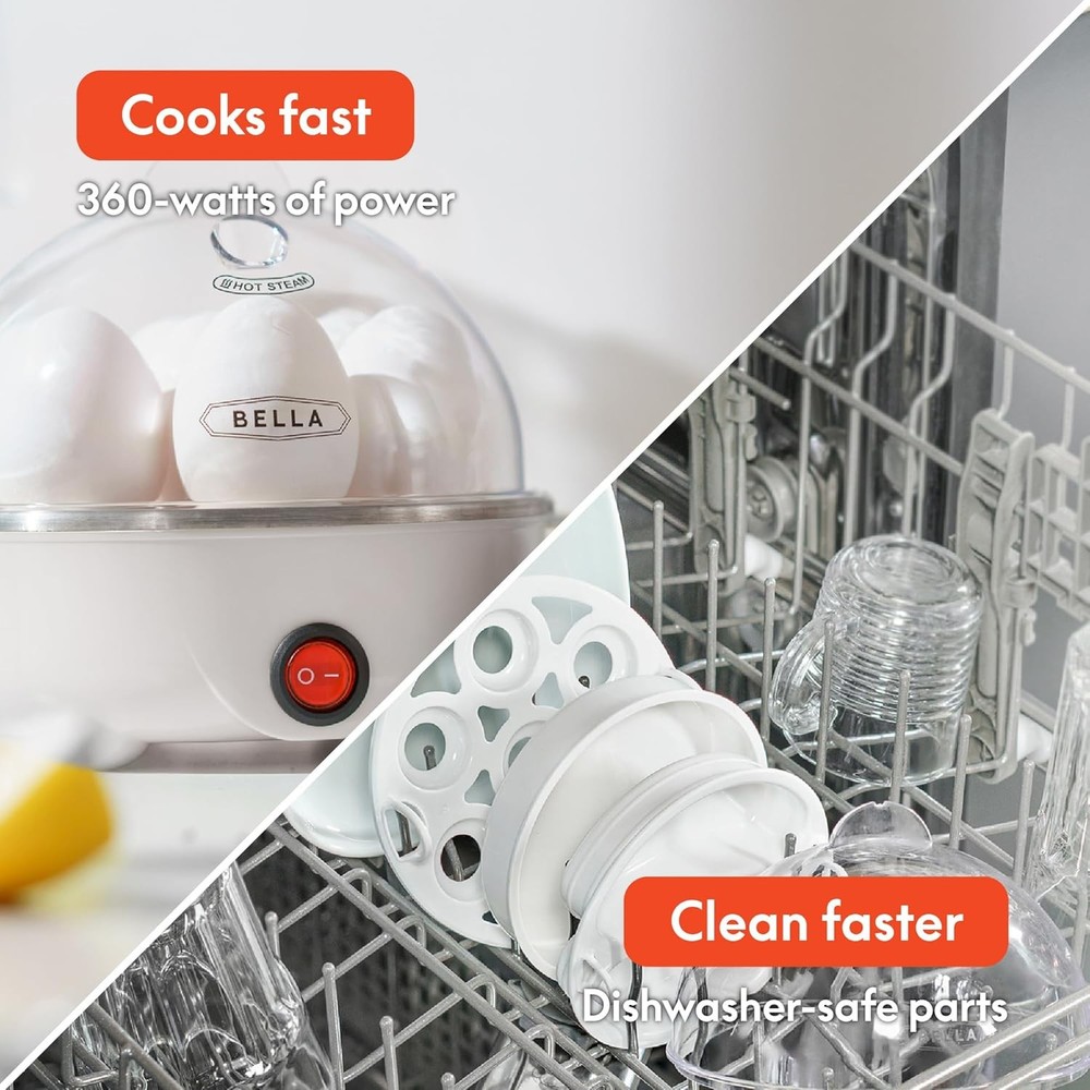 Rapid Electric Egg Cooker and Poacher - 7 Egg Capacity Tray Single Stack (WHITE)