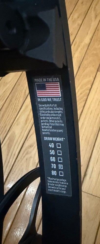 Bowtech Sr350 70 lbs right handed