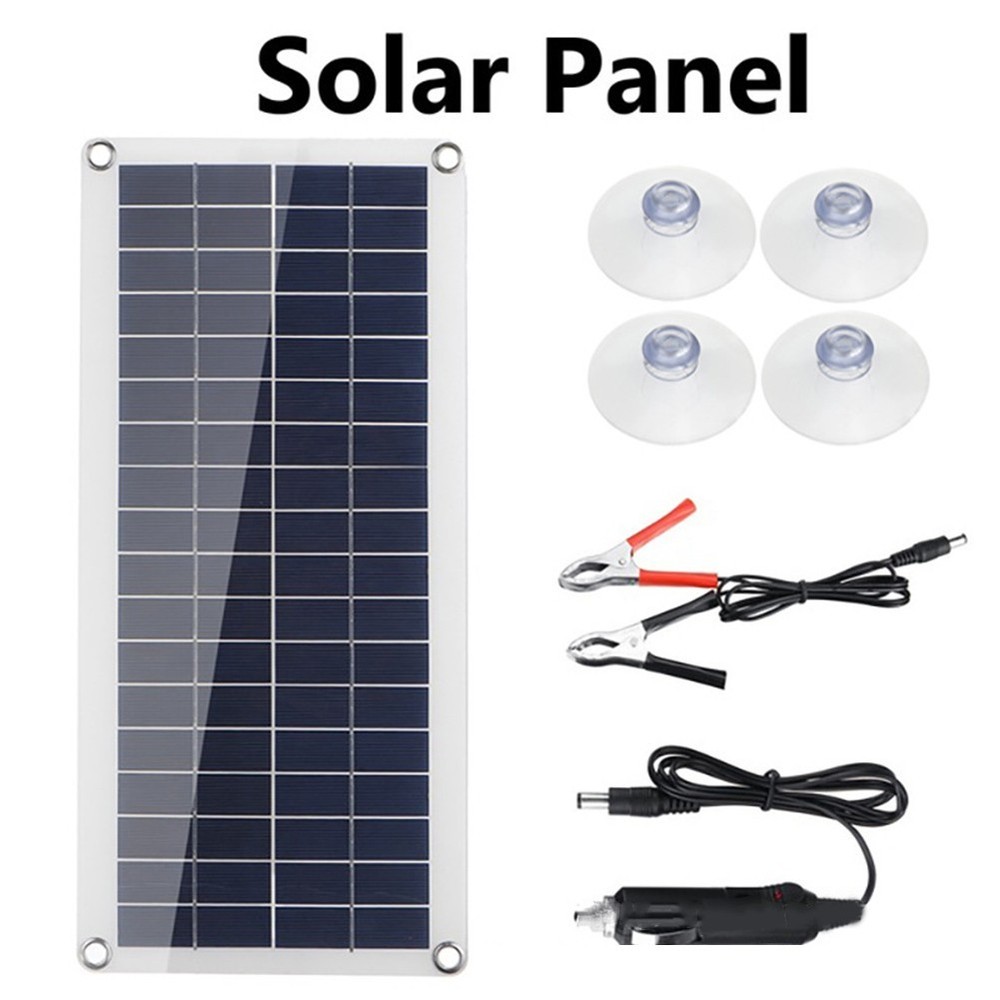 Flexible Solar Panel Kit with Dual USB Ports Charge Devices Simultaneously
