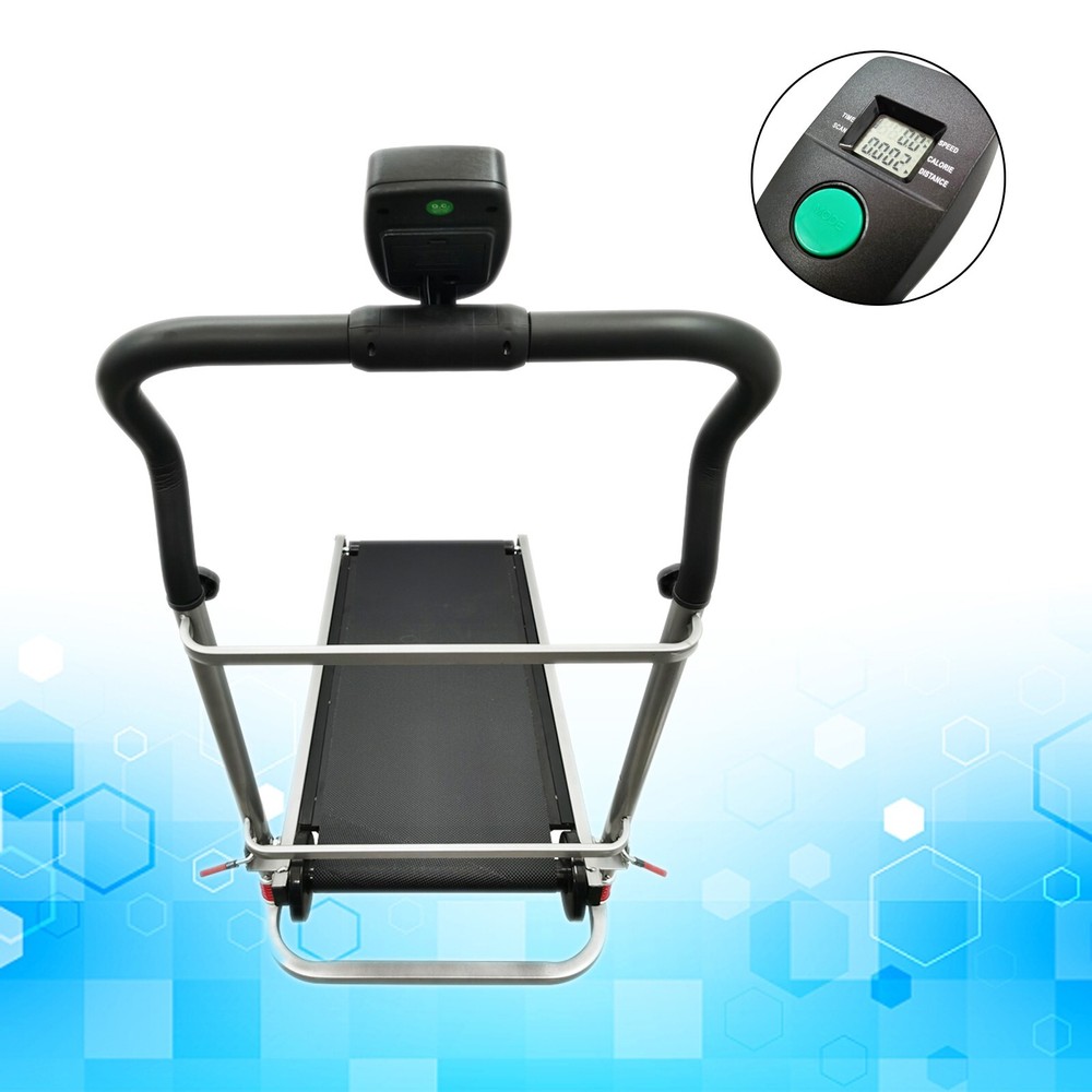Non-Electric Manual Walking Treadmill Foldable with Digital LCD Display 5°/11°